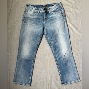 Silver Jeans Suki High Capri Women’s Size 29 Light Wash Mid Rise Stretch Denim